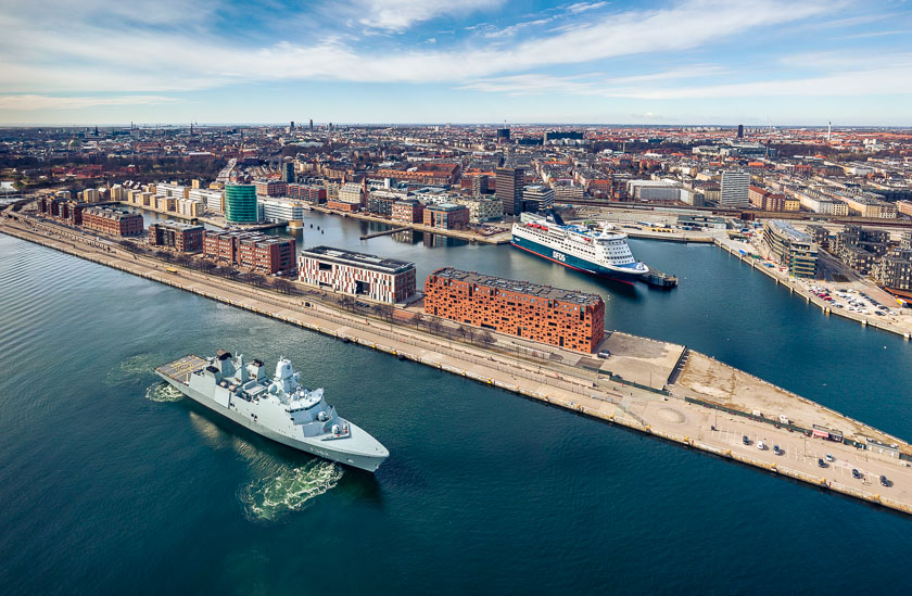 Dronefoto og arkivfotos fra København